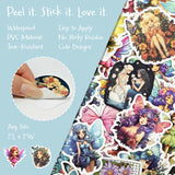 Wrapables Waterproof Vinyl Stickers for Water Bottles, Laptop, Phones, Skateboards, Decals for Teens, 100pcs, Fairies