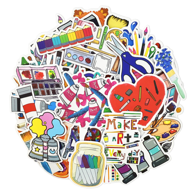 Wrapables Waterproof Vinyl Stickers for Water Bottles, Laptop, Phones, Skateboards, Decals for Teens, 110pcs, Art Supplies