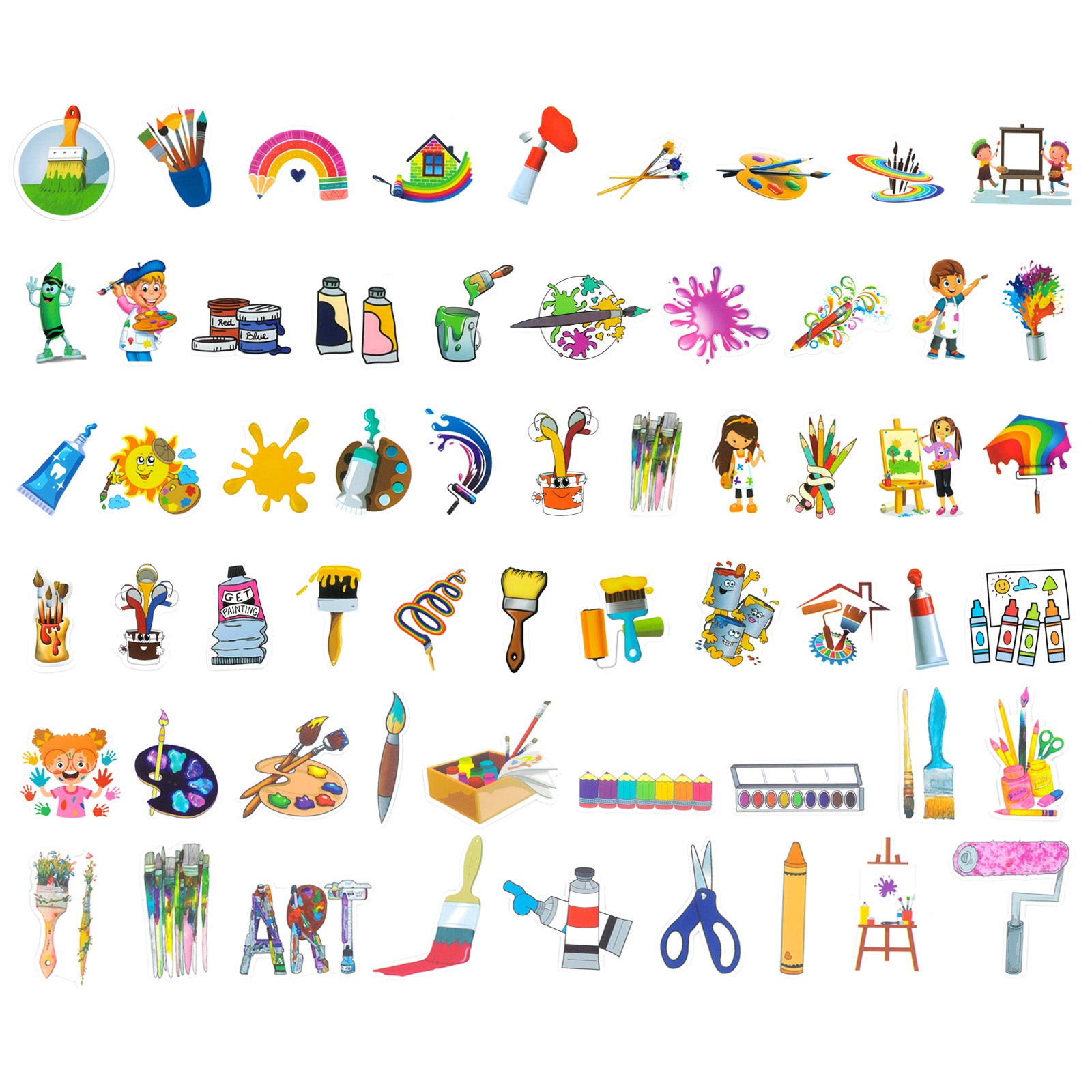 Wrapables Waterproof Vinyl Stickers for Water Bottles, Laptop, Phones, Skateboards, Decals for Teens, 110pcs, Art Supplies