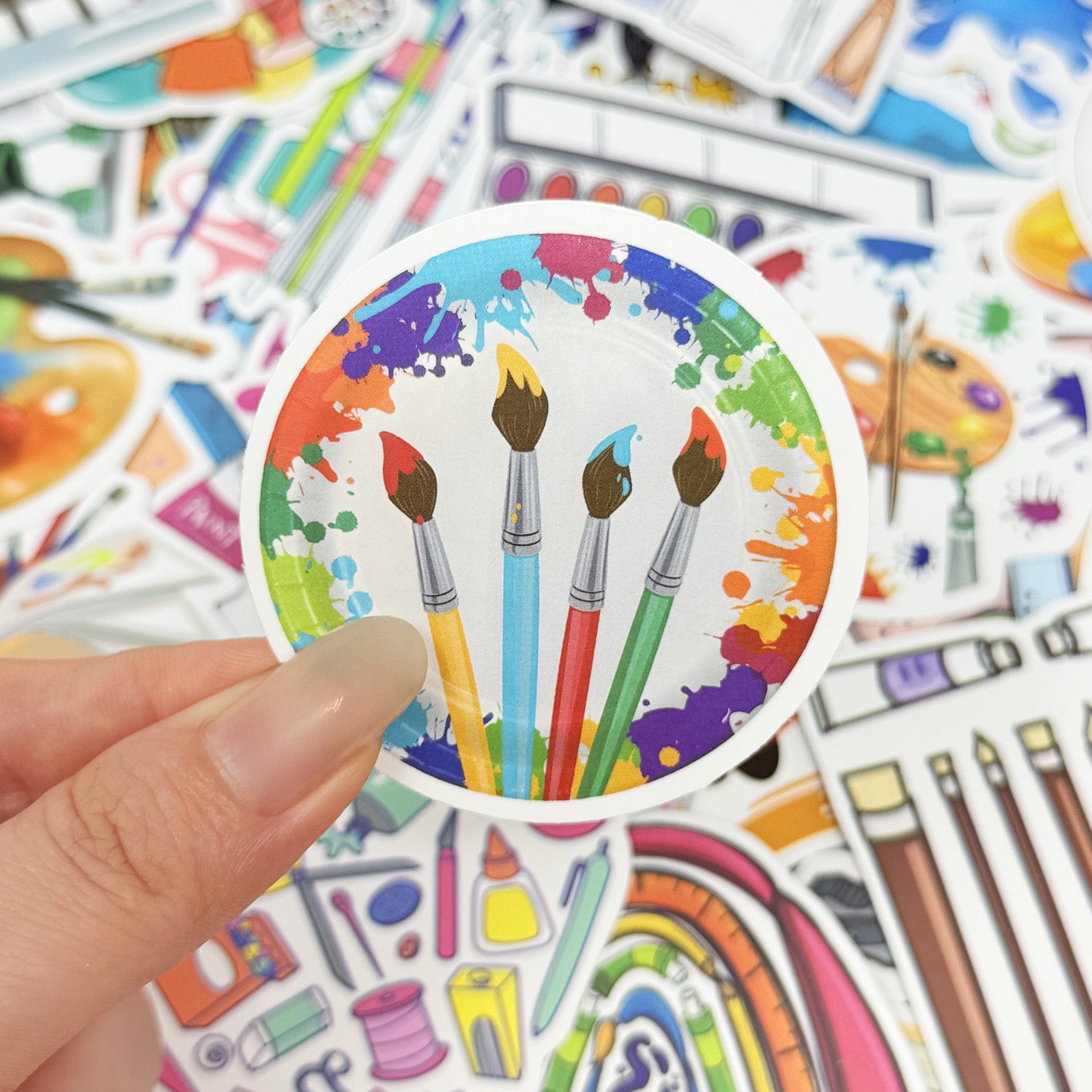 Wrapables Waterproof Vinyl Stickers for Water Bottles, Laptop, Phones, Skateboards, Decals for Teens, 110pcs, Art Supplies