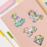 Wrapables Diamond Art Kits, 5D Gem Painting DIY Arts & Crafts Stickers, 8pcs Unicorns