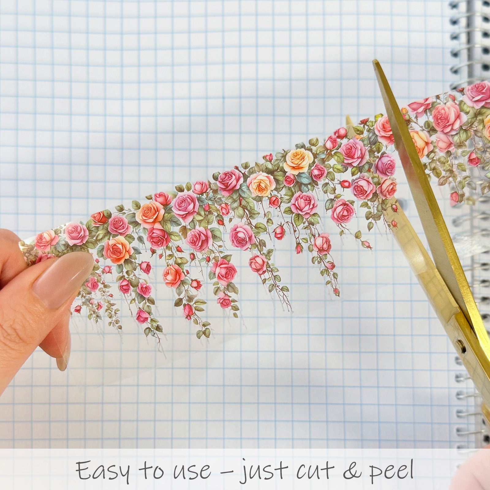 Wrapables Aesthetic Floral Vines PET Washi Tapes for Scrapbooking, Stationery, Journaling, Diary, Card Making (Set of 3)