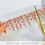 Wrapables Aesthetic Floral Vines PET Washi Tapes for Scrapbooking, Stationery, Journaling, Diary, Card Making (Set of 3)