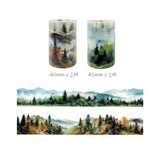 Wrapables Aesthetic Scenic Landscapes PET Washi Tapes for Scrapbooking, Stationery, Journaling, Diary, Card Making (Set of 2)