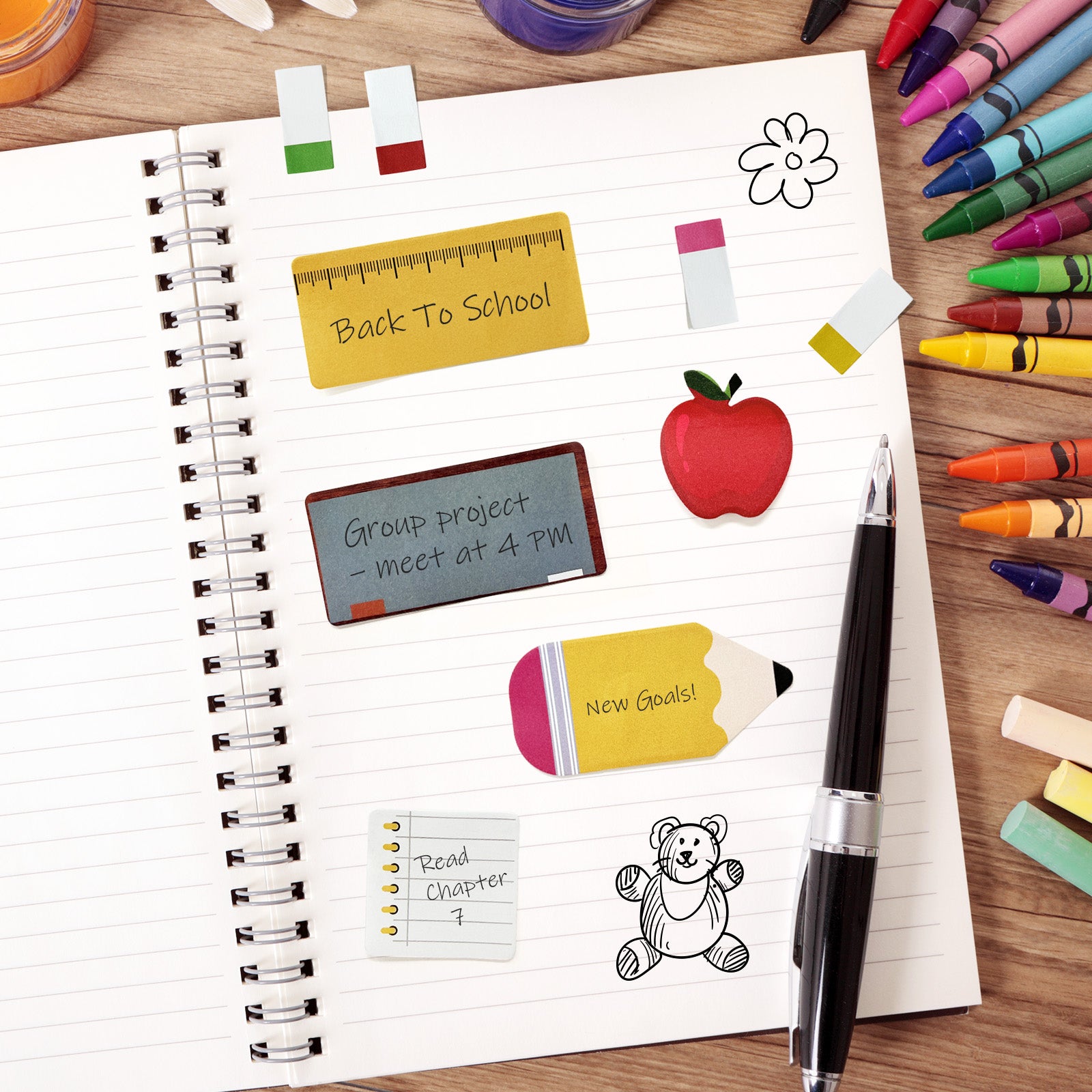 Wrapables Sticky Notes Set, Memo Notepads, Book Tabs, Page Markers, Sticky Notes, Home and Office Supplies (440 Sheets Total), Teacher Appreciation