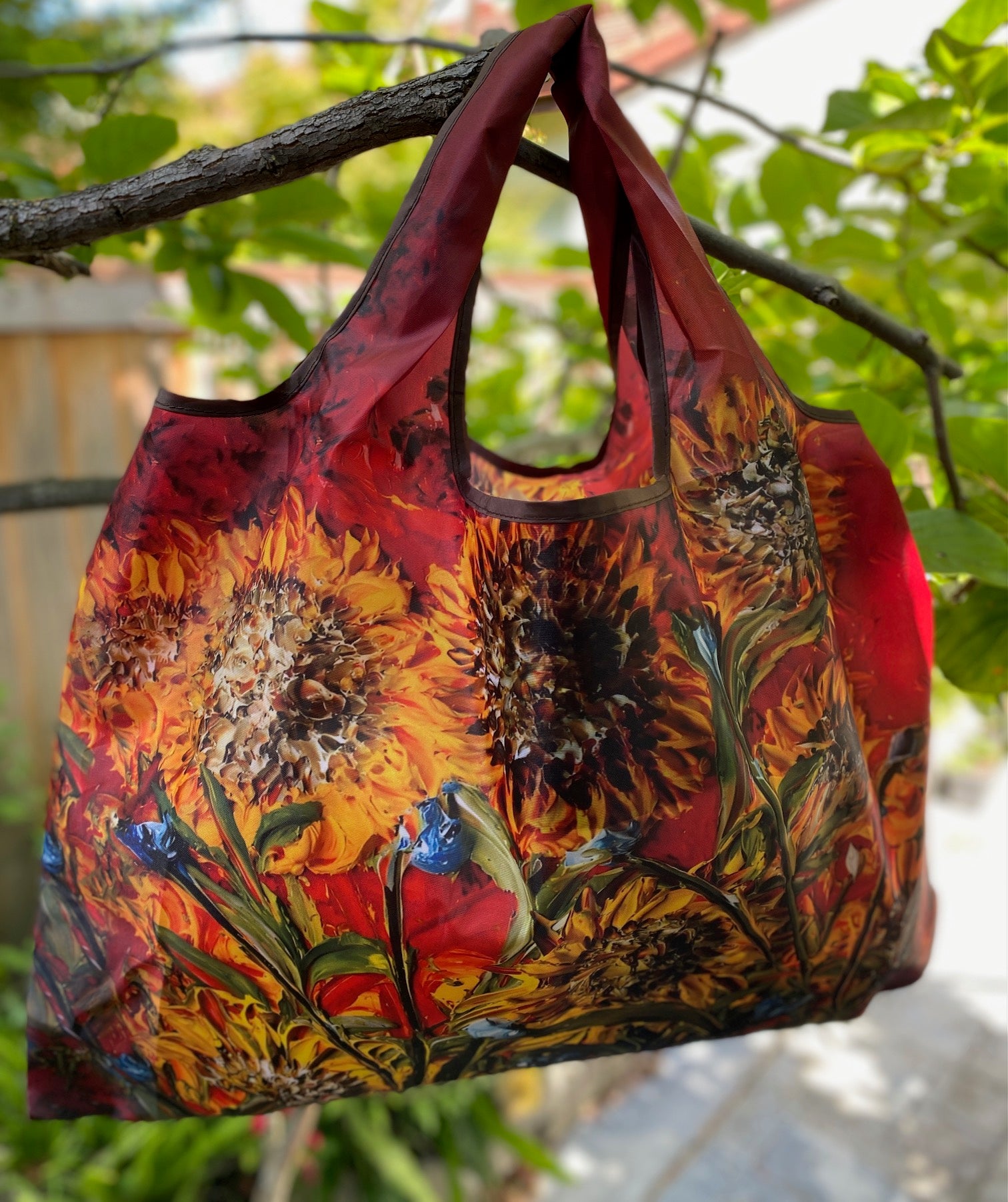 Wrapables Large Foldable Oil Painting Nylon Reusable Grocery Bag
