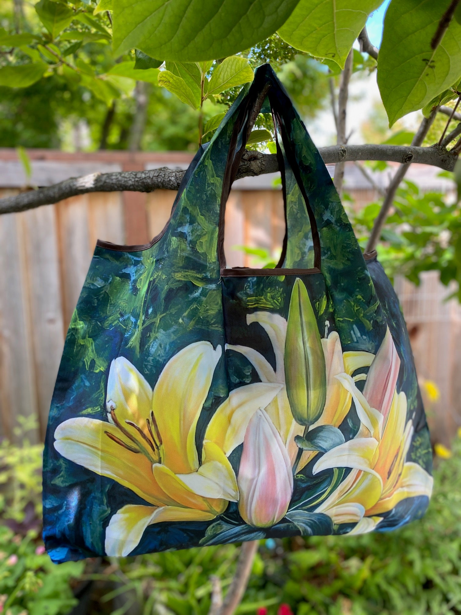 Wrapables Large Foldable Oil Painting Nylon Reusable Grocery Bag