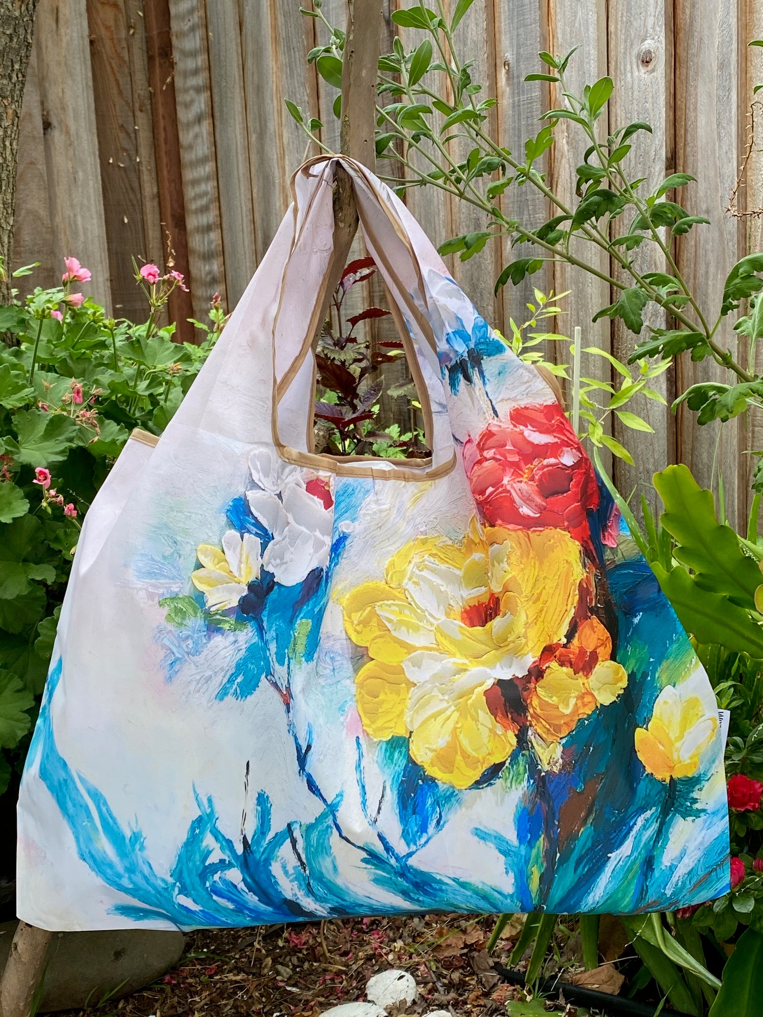 Wrapables Large Foldable Oil Painting Nylon Reusable Grocery Bag