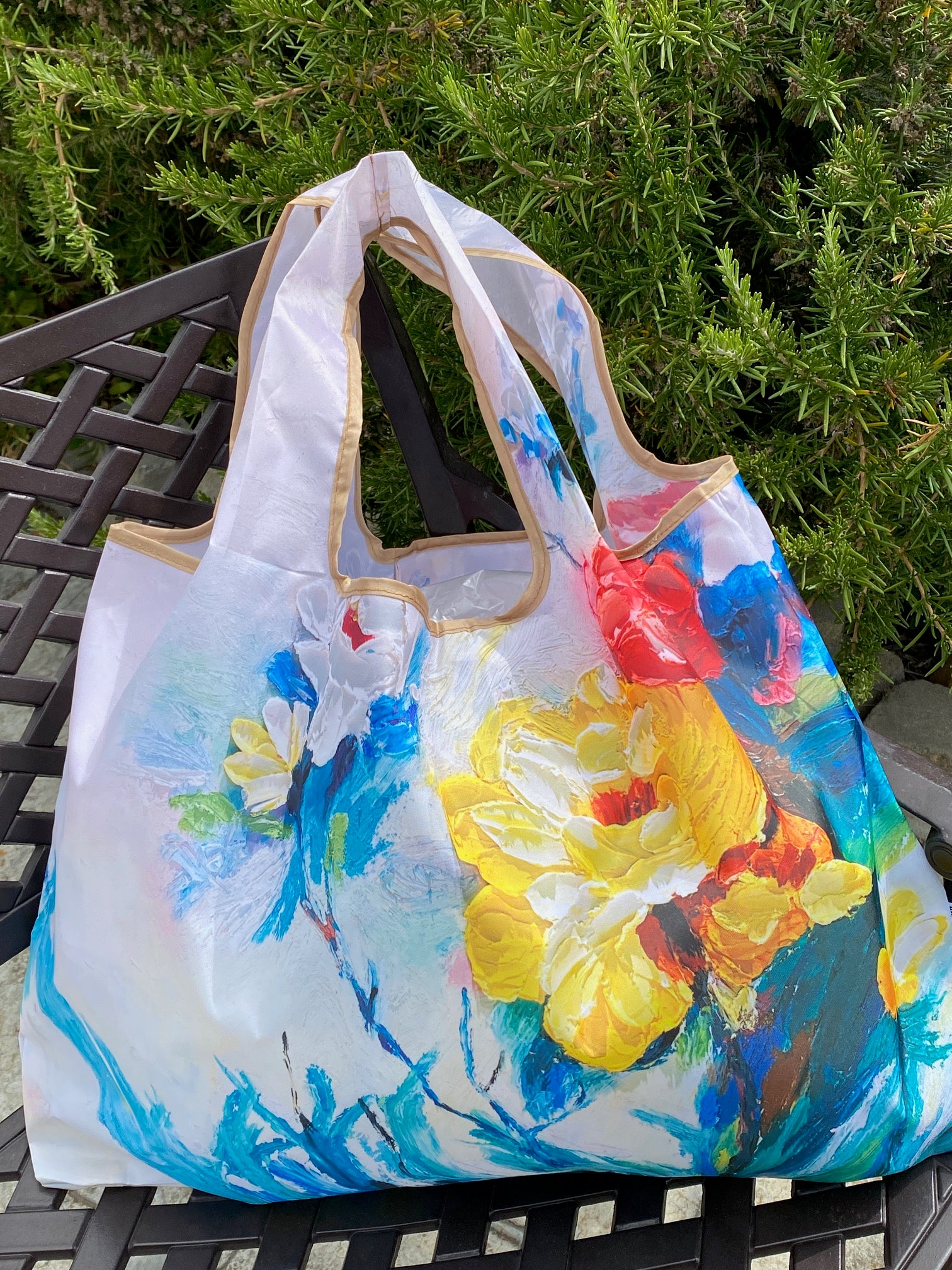 Wrapables Large Foldable Oil Painting Nylon Reusable Grocery Bag