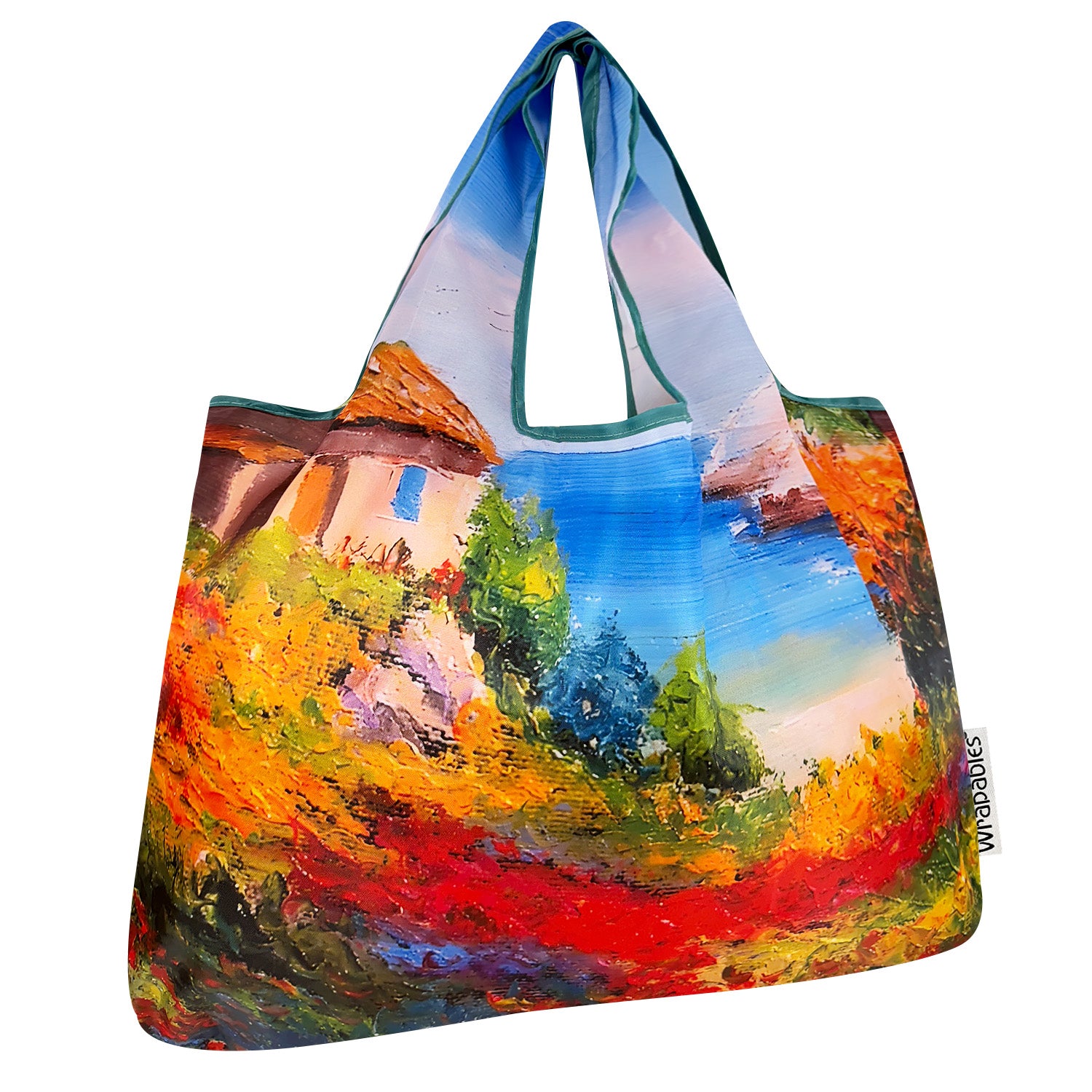 Wrapables Large Foldable Oil Painting Nylon Reusable Grocery Bag