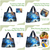 Wrapables Large Foldable Oil Painting Nylon Reusable Grocery Bag