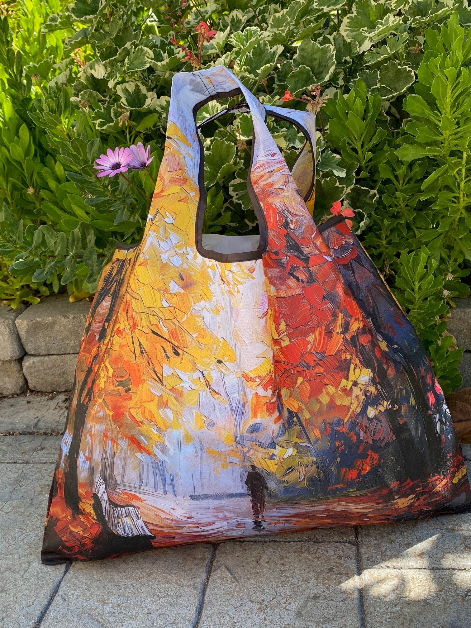 Wrapables Large Foldable Oil Painting Nylon Reusable Grocery Bag