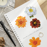 Wrapables PET Floral Stickers with Holographic Outlines for Scrapbooking, Journaling, Water Bottles, Phones, Laptops (Set of 3)