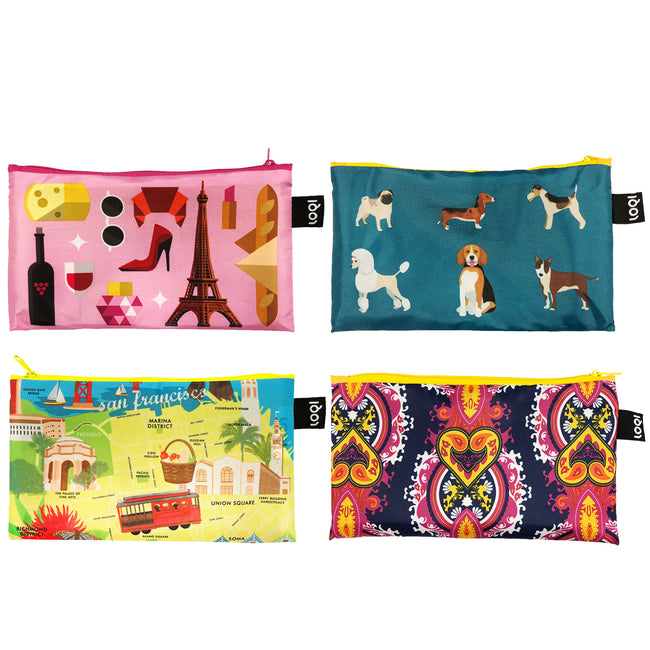 LOQI Zip Pockets (Set of 4), France, Dogs, SF, Opulent