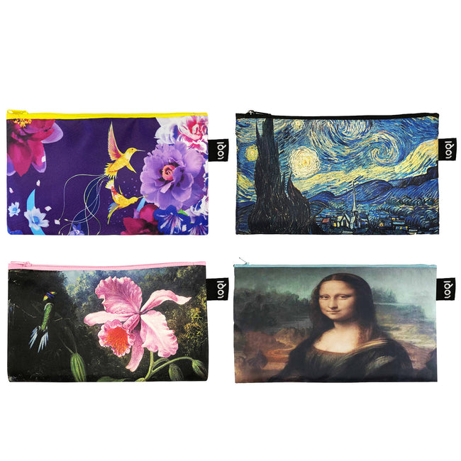 LOQI Zip Pockets (Set of 4), Hummingbirds and Artwork