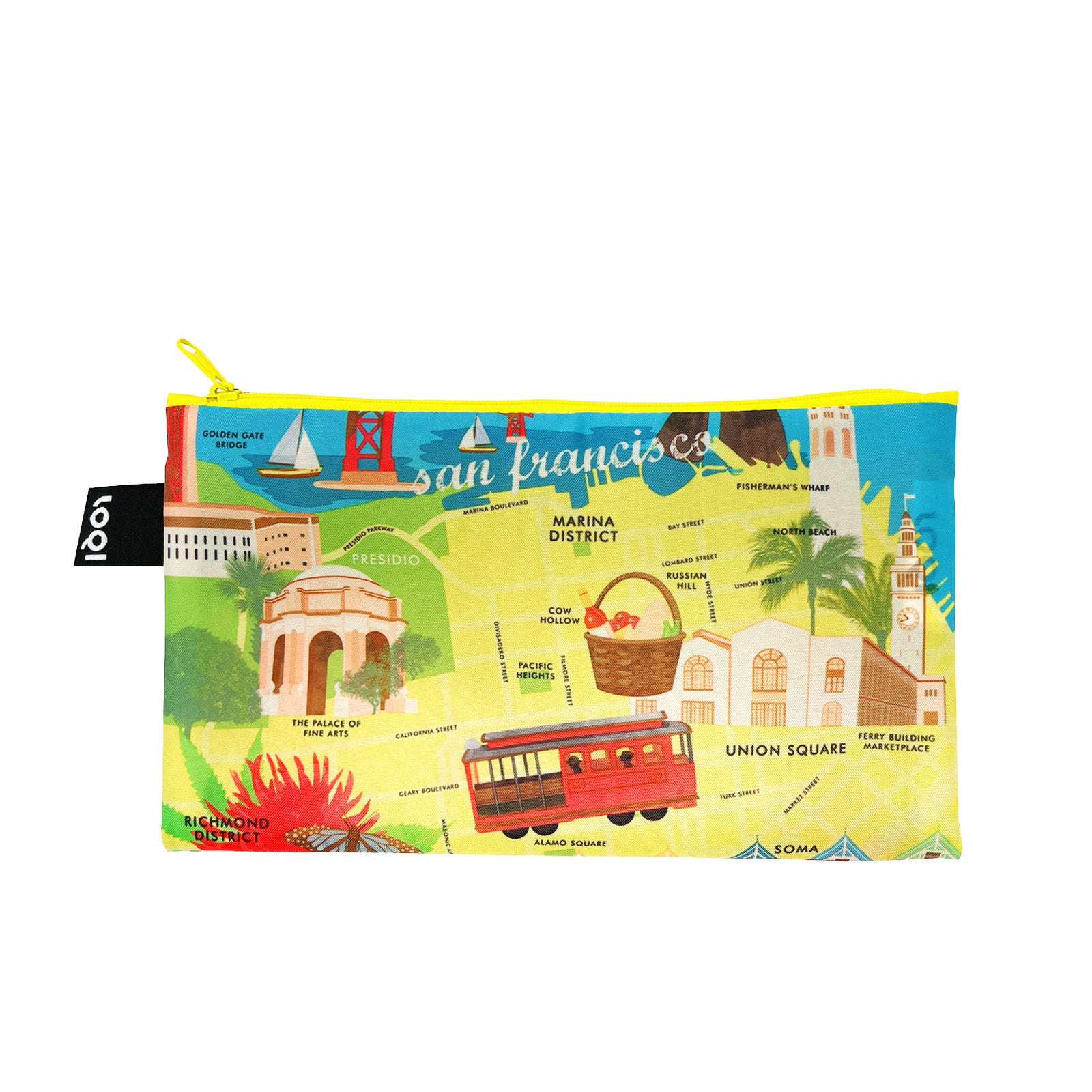 LOQI Zip Pockets (Set of 4), Bicycles, Dogs, SF, Flowers