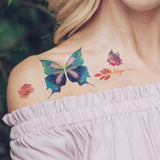 Wrapables Waterproof Glitter Butterfly Wings and Fairy Design Temporary Tattoos for Women, Eye, Face, and Body Makeup (12 Sheets)