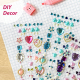 Wrapables Hearts and Jewels Acrylic Crystal Rhinestone Gem Stickers for DIY Arts & Crafts (5 Sheets)