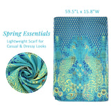 Wrapables Lightweight Vibrant Spring Chiffon Scarf, Peacock Blue