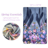 Wrapables Lightweight Vibrant Spring Chiffon Scarf, Indigo Roses