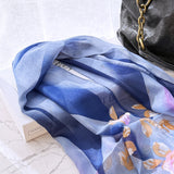Wrapables Lightweight Vibrant Spring Chiffon Scarf, Indigo Roses