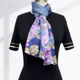 Wrapables Lightweight Vibrant Spring Chiffon Scarf, Indigo Roses