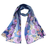 Wrapables Lightweight Vibrant Spring Chiffon Scarf, Indigo Roses