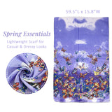 Wrapables Lightweight Vibrant Spring Chiffon Scarf, Purple Butterflies