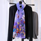 Wrapables Lightweight Vibrant Spring Chiffon Scarf, Purple Butterflies