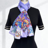 Wrapables Lightweight Vibrant Spring Chiffon Scarf, Purple Butterflies