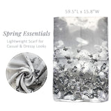 Wrapables Lightweight Vibrant Spring Chiffon Scarf, Gray Butterflies