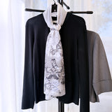 Wrapables Lightweight Vibrant Spring Chiffon Scarf, Gray Butterflies