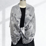Wrapables Lightweight Vibrant Spring Chiffon Scarf, Gray Butterflies