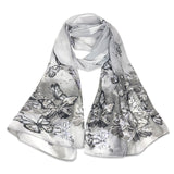 Wrapables Lightweight Vibrant Spring Chiffon Scarf, Gray Butterflies