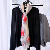 Wrapables Lightweight Vibrant Spring Chiffon Scarf, Gray Tulips