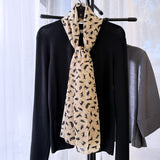 Wrapables Lightweight Cat Print Chiffon Long Scarf, Beige