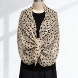 Wrapables Lightweight Cat Print Chiffon Long Scarf, Beige