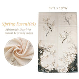 Wrapables Lightweight Vibrant Spring Chiffon Scarf, Cherry Blossoms