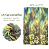 Wrapables Lightweight Fern Leaves Long Scarf, Green