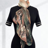 Wrapables Lightweight Fern Leaves Long Scarf, Red