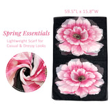 Wrapables Lightweight Vibrant Spring Chiffon Scarf, Pink Peonies