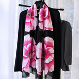 Wrapables Lightweight Vibrant Spring Chiffon Scarf, Pink Peonies