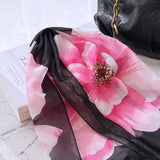 Wrapables Lightweight Vibrant Spring Chiffon Scarf, Pink Peonies