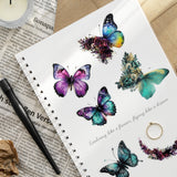 Wrapables Floral Butterfly Moon PET Stickers for Scrapbooking, Junk Journals, Water Bottles, Phones, Laptops (60pcs)