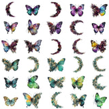 Wrapables Floral Butterfly Moon PET Stickers for Scrapbooking, Junk Journals, Water Bottles, Phones, Laptops (60pcs)