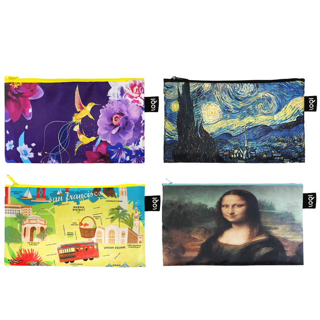 LOQI Zip Pockets (Set of 4), Hummingbirds, SF, Artworks