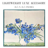 Wrapables Satin Neckerchief Square Scarf 26.5 x 26.5 Inches, Blue Irises