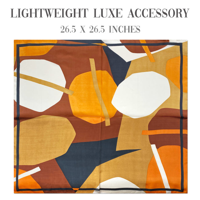 Wrapables Satin Neckerchief Square Scarf 26.5 x 26.5 Inches, Orange Shape