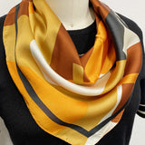 Wrapables Satin Neckerchief Square Scarf 26.5 x 26.5 Inches, Orange Shape