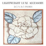 Wrapables Satin Neckerchief Square Scarf 26.5 x 26.5 Inches, Peony Sketch
